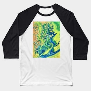 Thermal Field - Abstract Acrylic Pour Painting Baseball T-Shirt